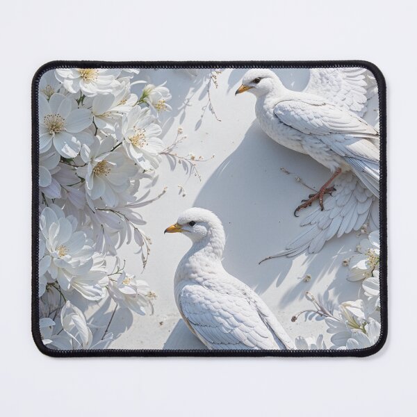Item preview, Serenity in White: Doves and Flowers designed and sold by Jill's Closet.