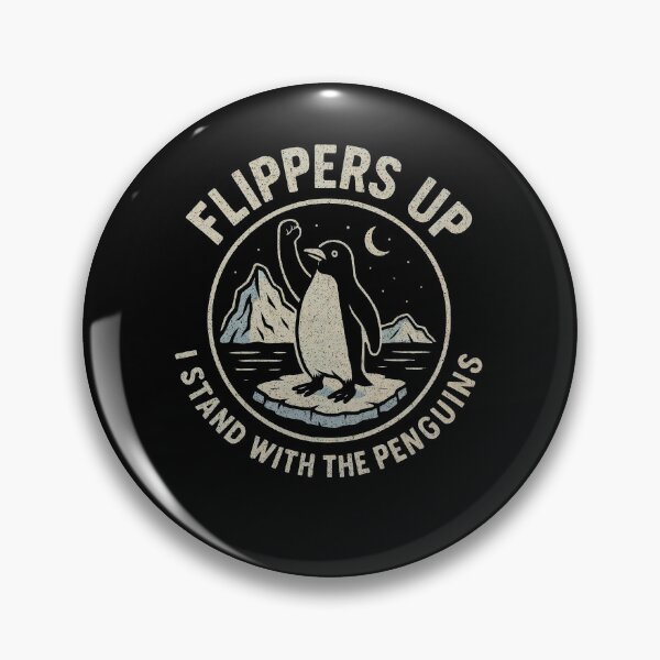 Item preview, Flippers Up I Stand With The Penguins Funny Anti Trump Against Tariffs designed and sold by Galactic-Sketch.