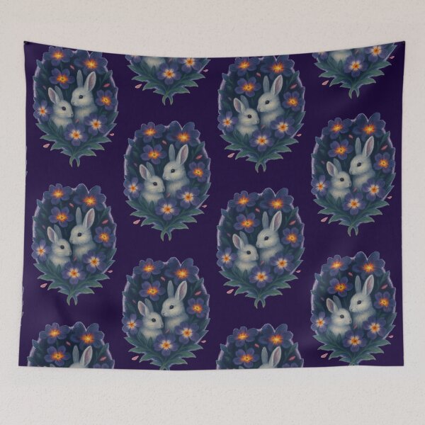 Item preview, Midnight Whispers: Rabbits in Bloom designed and sold by mia-miranda.