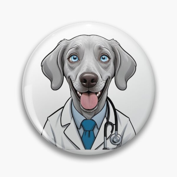 Item preview, Doctor Cartoon with Weimaraner Dog Design – Funny and Unique Dog and Owner Artwork - Doctor Gift - Pet Humor  designed and sold by KoraTalks.