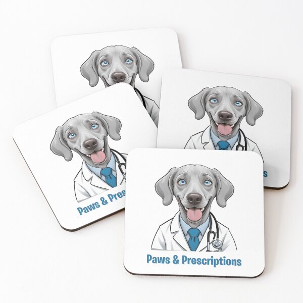Item preview, Doctor Cartoon with Weimaraner Dog Design – Funny and Unique Dog and Owner Artwork - Doctor Gift - Pet Humor  designed and sold by KoraTalks.