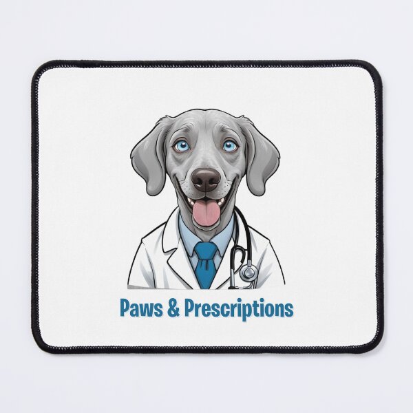 Item preview, Doctor Cartoon with Weimaraner Dog Design – Funny and Unique Dog and Owner Artwork - Doctor Gift - Pet Humor designed and sold by KoraTalks.
