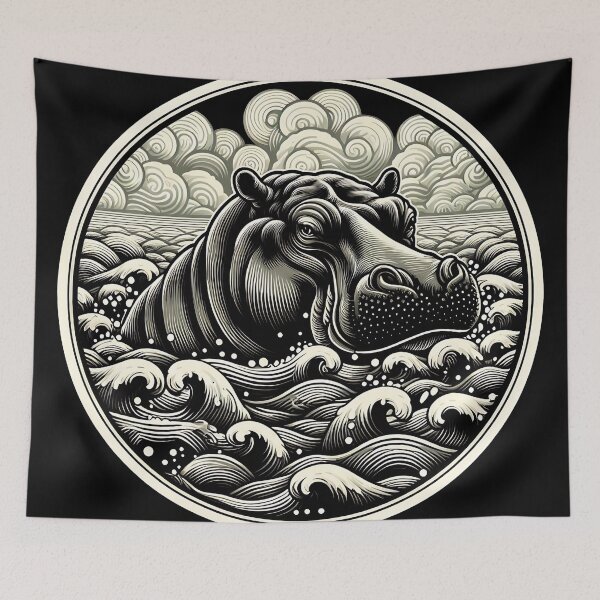 Item preview, Hippo Art #22 | Hippo Lovers designed and sold by ksgraphics222.