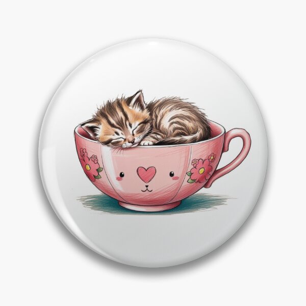 Item preview, Cat Sleeping in a Mug designed and sold by PinkiPop Studio.