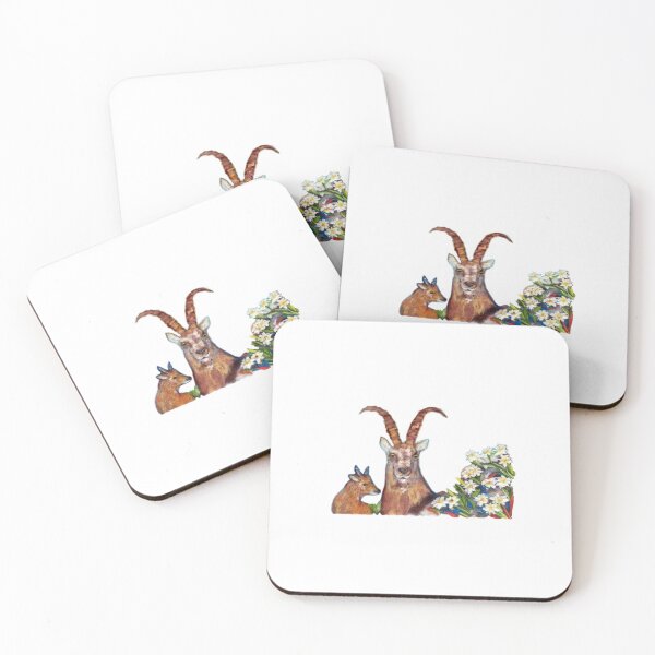 Item preview, Mountain landscape, ibexes, edelweiss designed and sold by FLEURDELAINE04.