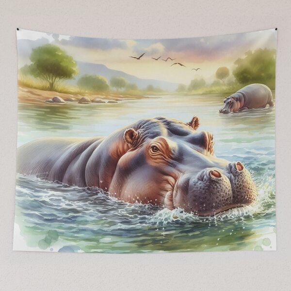 Item preview, Hippo Art #24 | Hippo Lovers designed and sold by ksgraphics222.