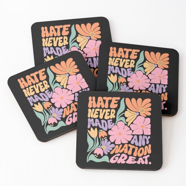 Item preview, Hate Never Made Any Nation Great 8647 Trump Boho Floral designed and sold by Galactic-Sketch.