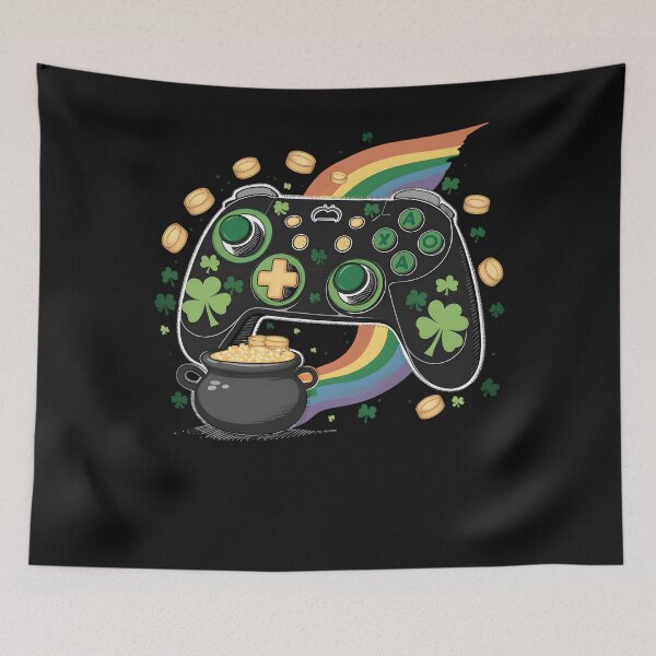 Artikelvorschau, Lucky Gamer Controller mit Münzen und Regenbogen-Videospielen entworfen und verkauft von clothesy7.