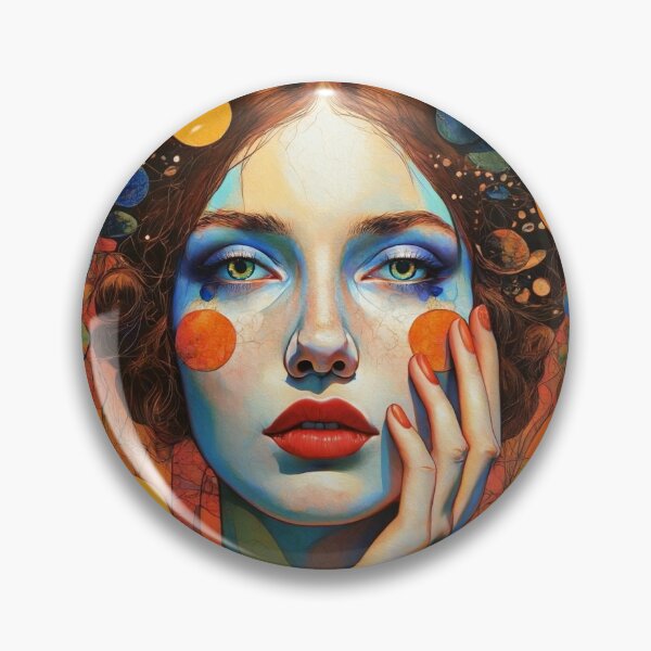 Item preview, A beautiful woman portrait painting inspired by Gustav Klimt designed and sold by Vintage Designs +.