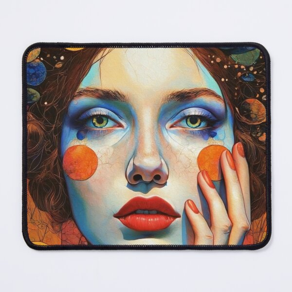 Item preview, A beautiful woman portrait painting inspired by Gustav Klimt designed and sold by Vintage Designs +.