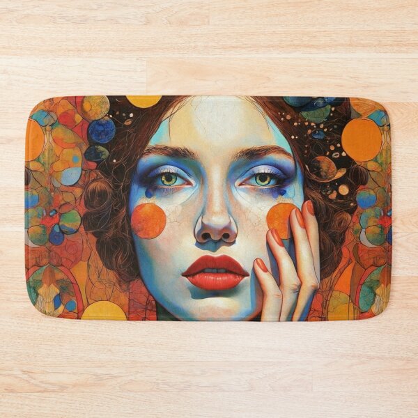 Item preview, A beautiful woman portrait painting inspired by Gustav Klimt designed and sold by Vintage Designs +.