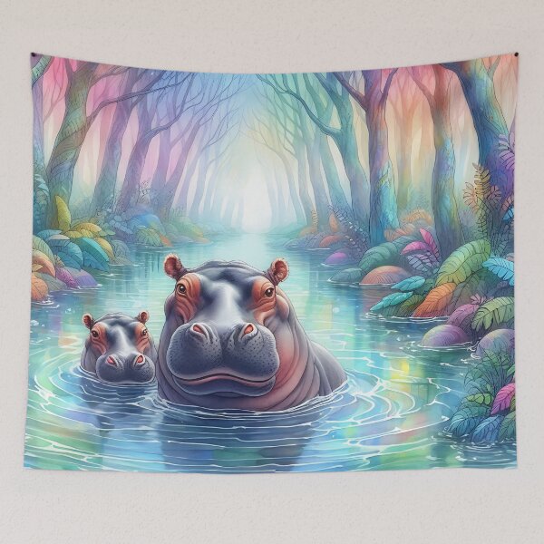 Item preview, Hippo Art #27 | Hippo Lovers designed and sold by ksgraphics222.