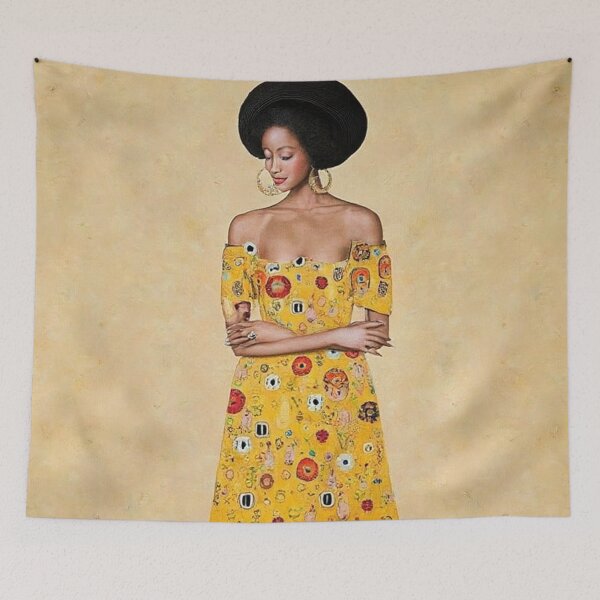 Item preview, African Woman painting inspired by Gustav Klimt designed and sold by Vintage Designs +.
