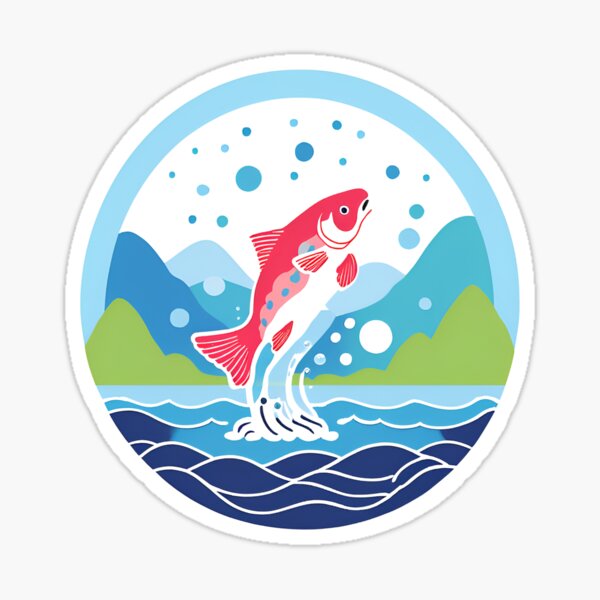 Vista previa del artículo con la obra «Pescado trucha salmón», diseñado y vendido por Chroma Dreams .