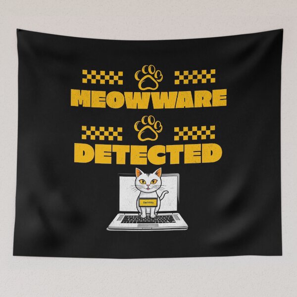 Item preview, Meowware Detected – Funny Hacker Cat Design designed and sold by Teacher2Nerds.