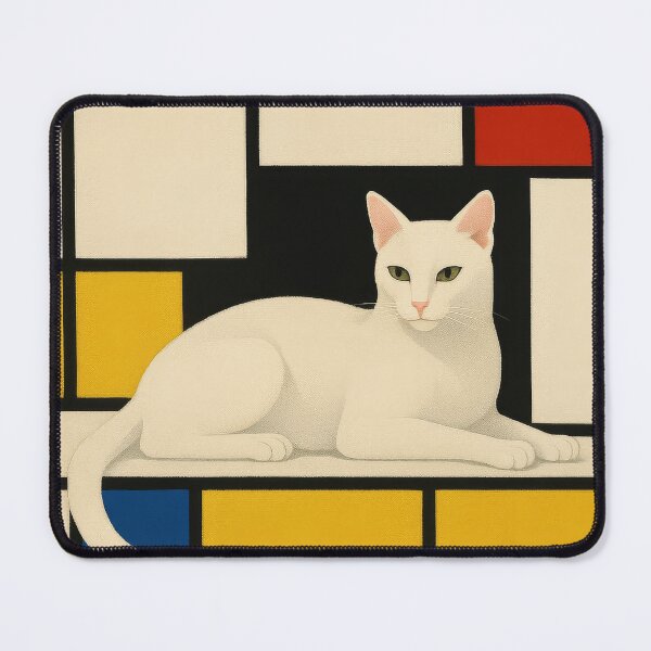 Item preview, Mondrian Muse - Russian White in Neoplastic Harmony designed and sold by LesChatsArt.
