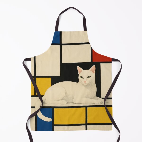Item preview, Mondrian Muse - Russian White in Neoplastic Harmony designed and sold by LesChatsArt.