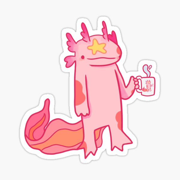 Vista previa del artículo con la obra «axolotl rosa», diseñado y vendido por dedeeart.