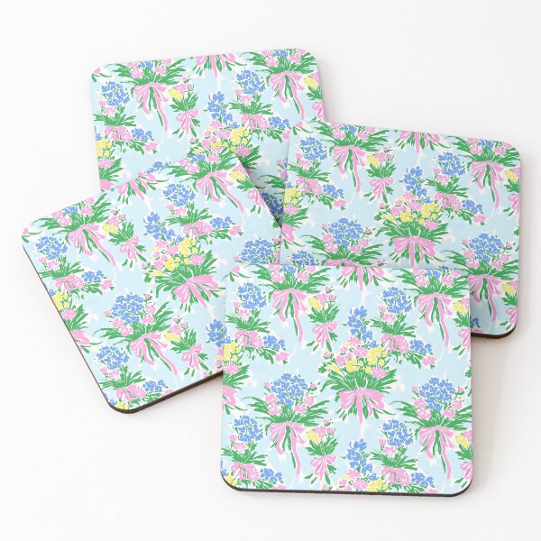 Item preview, Grandmillennial spring flowers and pink bows designed and sold by SophieClimaArt.