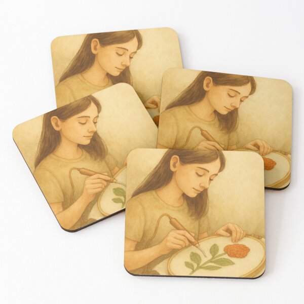 Item preview, Punch Needle Embroidery Girl Illustration designed and sold by Lacritsa .