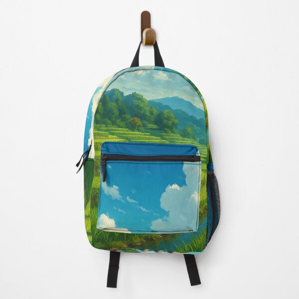 Item preview, Summer Fields of Japan – Terraced Rice Paddies and Blue Skies designed and sold by NihonKamonScape.