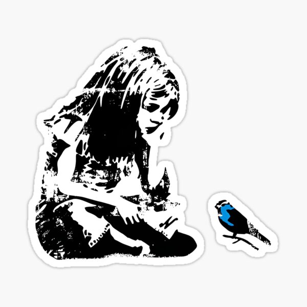 Item preview, Banksy Graffiti - Girl with Blue Bird, Street art designed and sold by InnaPo ⭐⭐⭐⭐⭐.