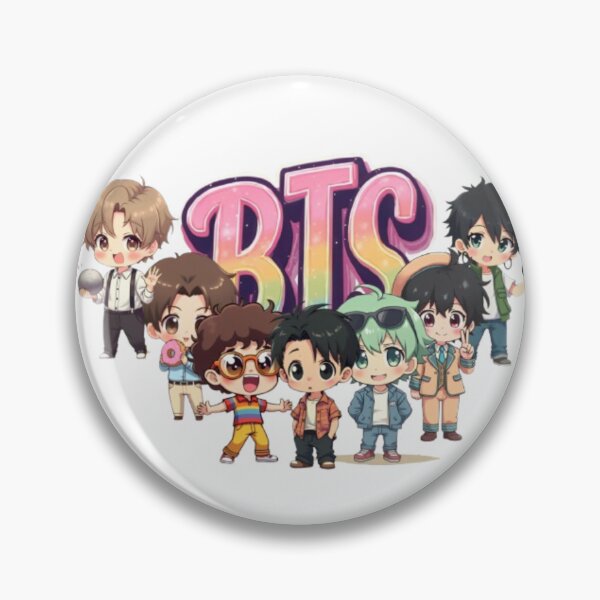 Item preview, BTS Dynamite Era Chibi Members – Retro Kpop Group designed and sold by LumiAnCreations.