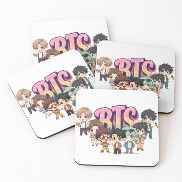 Item preview, BTS Dynamite Era Chibi Members – Retro Kpop Group designed and sold by LumiAnCreations.