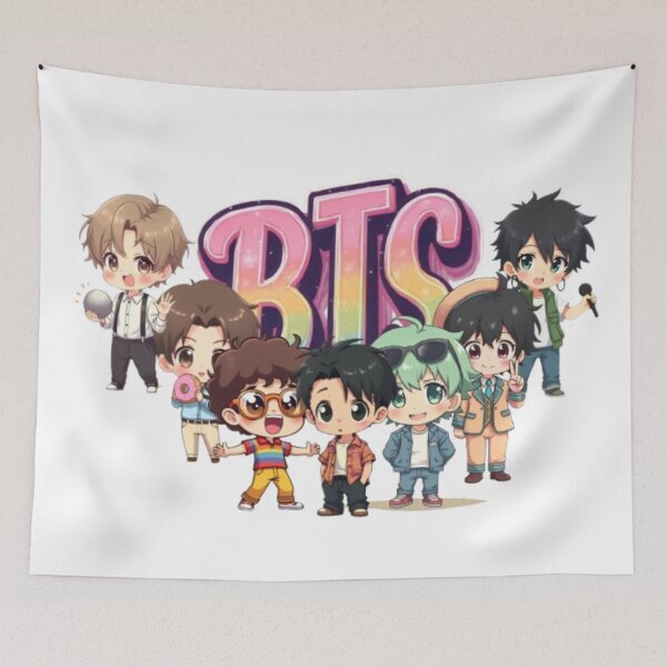 Item preview, BTS Dynamite Era Chibi Members – Retro Kpop Group designed and sold by LumiAnCreations.