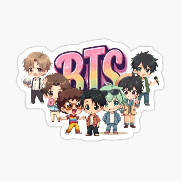 Artikel-Vorschau von BTS Dynamite Era Chibi-Mitglieder – Retro Kpop Group, designt und verkauft von LumiAnCreations.