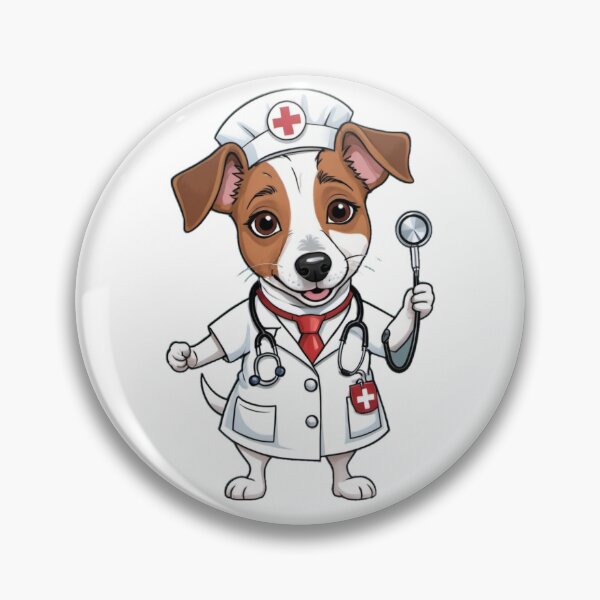 Item preview, Unique Funny Jack Russell Dog Owner - Nurse Cartoon Gift – Whimsical Pet-Themed Artwork – Pet and Owner Humor Cartoons designed and sold by KoraTalks.