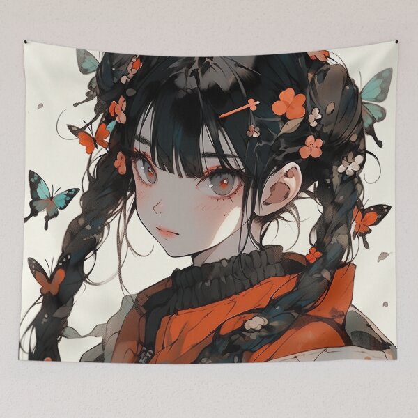Item preview, Soft Orange Nature Anime Girl designed and sold by bubblegoth.