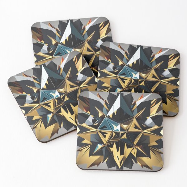 Item preview, Metallic Spiked Chrome & Gold Abstract designed and sold by Harmonic_Layers.