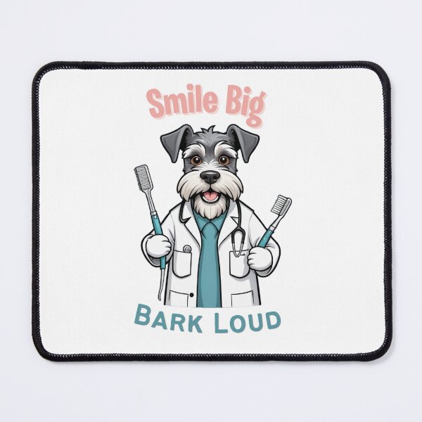 Item preview, Funny Schnauzer Dog Dentist Cartoon Design – Cute Pet and Owner Artwork – Dentist Gift – Humorous Pet Parent Gifts designed and sold by KoraTalks.