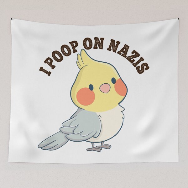 Item preview, I Poop On Nazis Bird Stickers Decals Anti Nazis Funny Bird Pooping Stickers Pins Magnets Shirts Anti White Supremacists Anti Racists Nazis designed and sold by allfreelance.