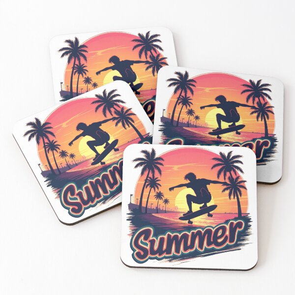 Item preview, Retro Skateboarding Paradise – Palm Trees & Sunset Style designed and sold by Madustoks.