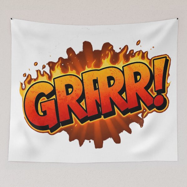 Item preview, GRRR! Cartoon Angry Growl Graphic Tee designed and sold by Ink & Quip.