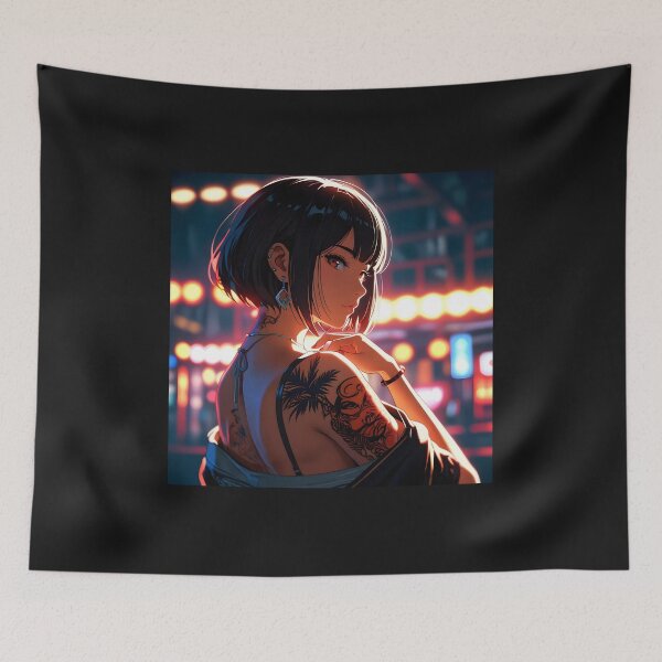 Item preview, Copia de Copia de Japanese manga girl with tattoos, 80s, red bikini. designed and sold by EpicMerchRealm.