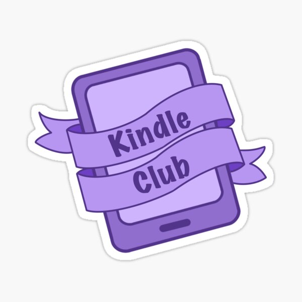 Artikel-Vorschau von Kindle Club – Süßer lila Bücherwurm-Aufkleber, designt und verkauft von PlotLines.