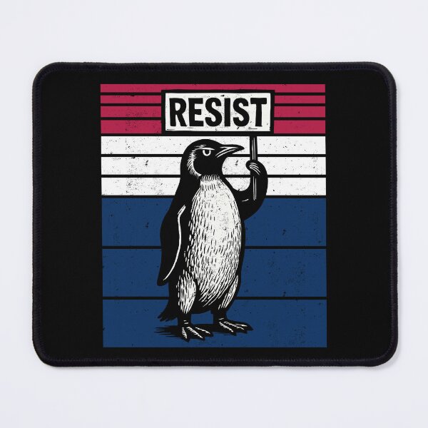 Item preview, Penguin Protest Flippers Up Resist Funny designed and sold by Zynfy Designs.
