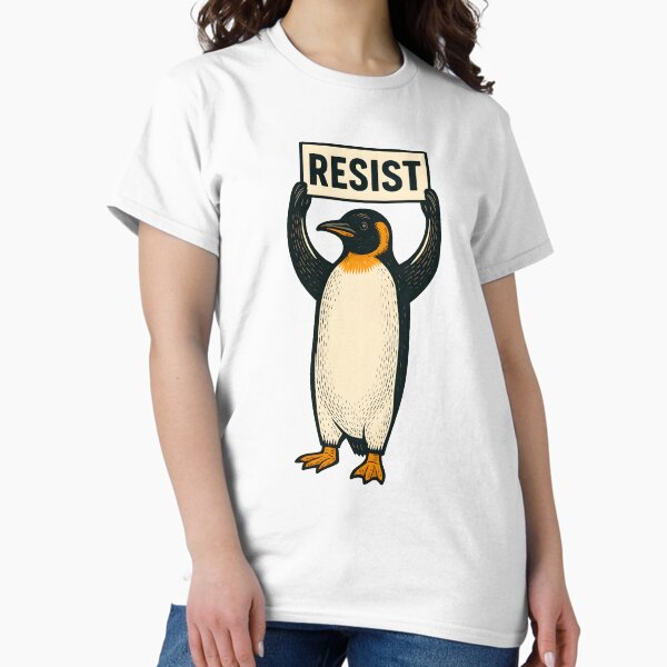 Item preview, Funny Penguin Resist Cool Penguins Vintage Protest Penguin designed and sold by BRVART.