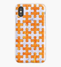 PUZZLE1 WHITE MARBLE & ORANGE MARBLE iPhone Case