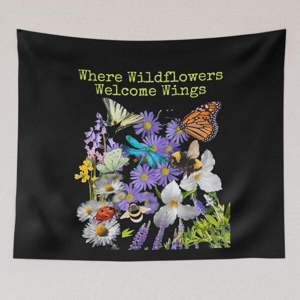Item preview, Where Wildflowers Welcome Wings Colorful Pollinator Design designed and sold by EarthArtDesigns.