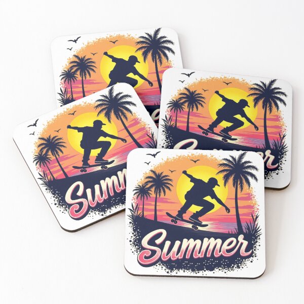 Item preview, Sunset Skater – Vibrant Tropical Summer Vibes designed and sold by Madustoks.