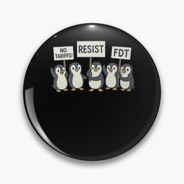 Item preview, Penguins Against Tariffs Resist FDT Anti Trump Funny designed and sold by Filek-mable.