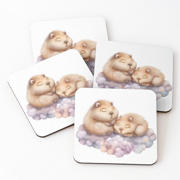 Item preview, Sleepy Capybaras in the Clouds designed and sold by Seeding Serendipity.