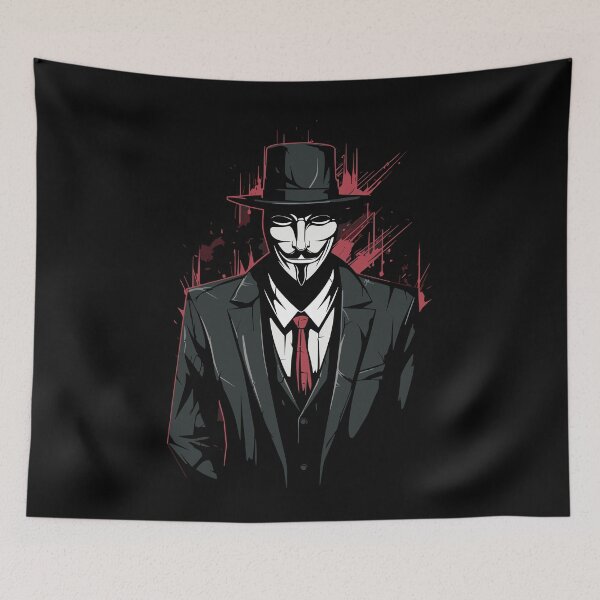 Item preview, Vigilante Mask – Guy Fawkes Noir Illustration designed and sold by TheSoloStyle.