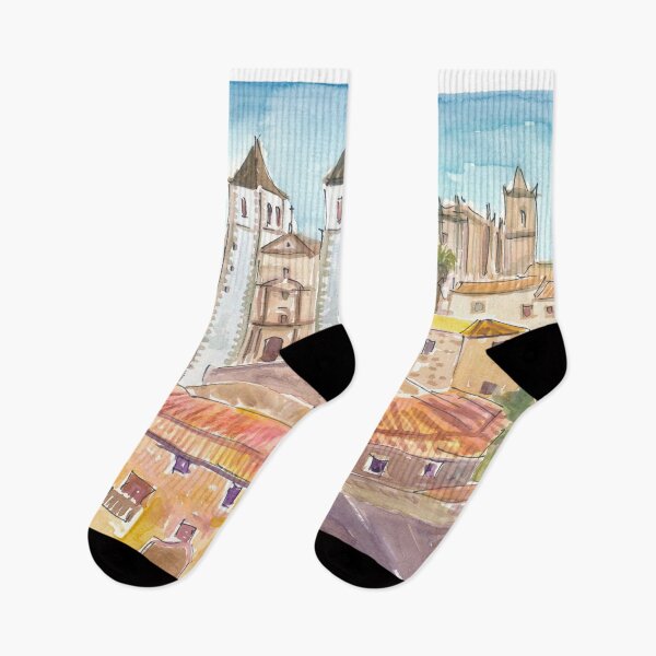 Item preview, Historic Cáceres Old Town View in Extremadura Light designed and sold by artshop77.