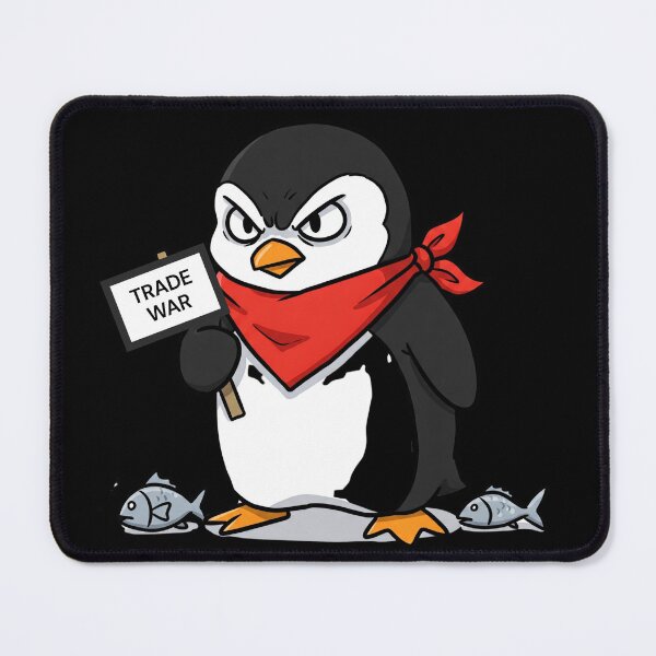 Item preview, Penguin Trade War Protest No Tariffs designed and sold by SurrealArtSzysz.