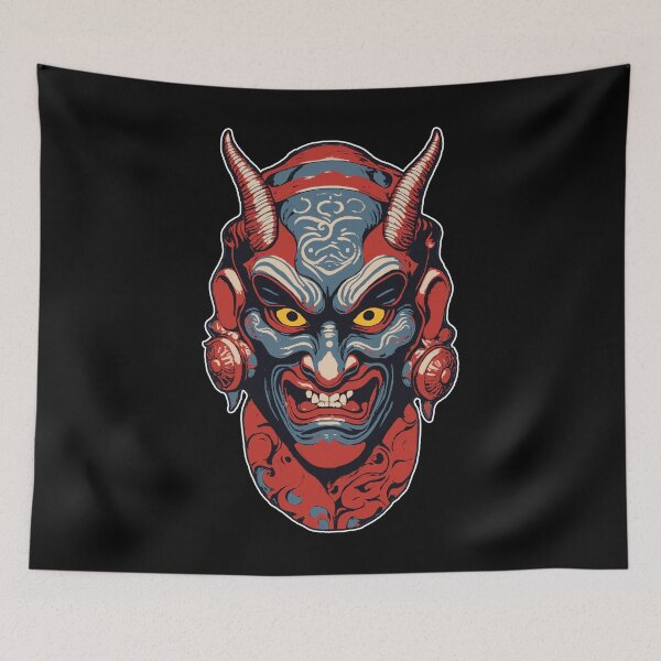 Item preview, Japan Oni Demon Mask Drawing designed and sold by StudioDestruct.